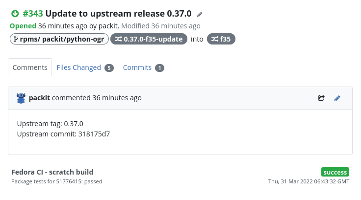 Downstream pull-request created by Packit